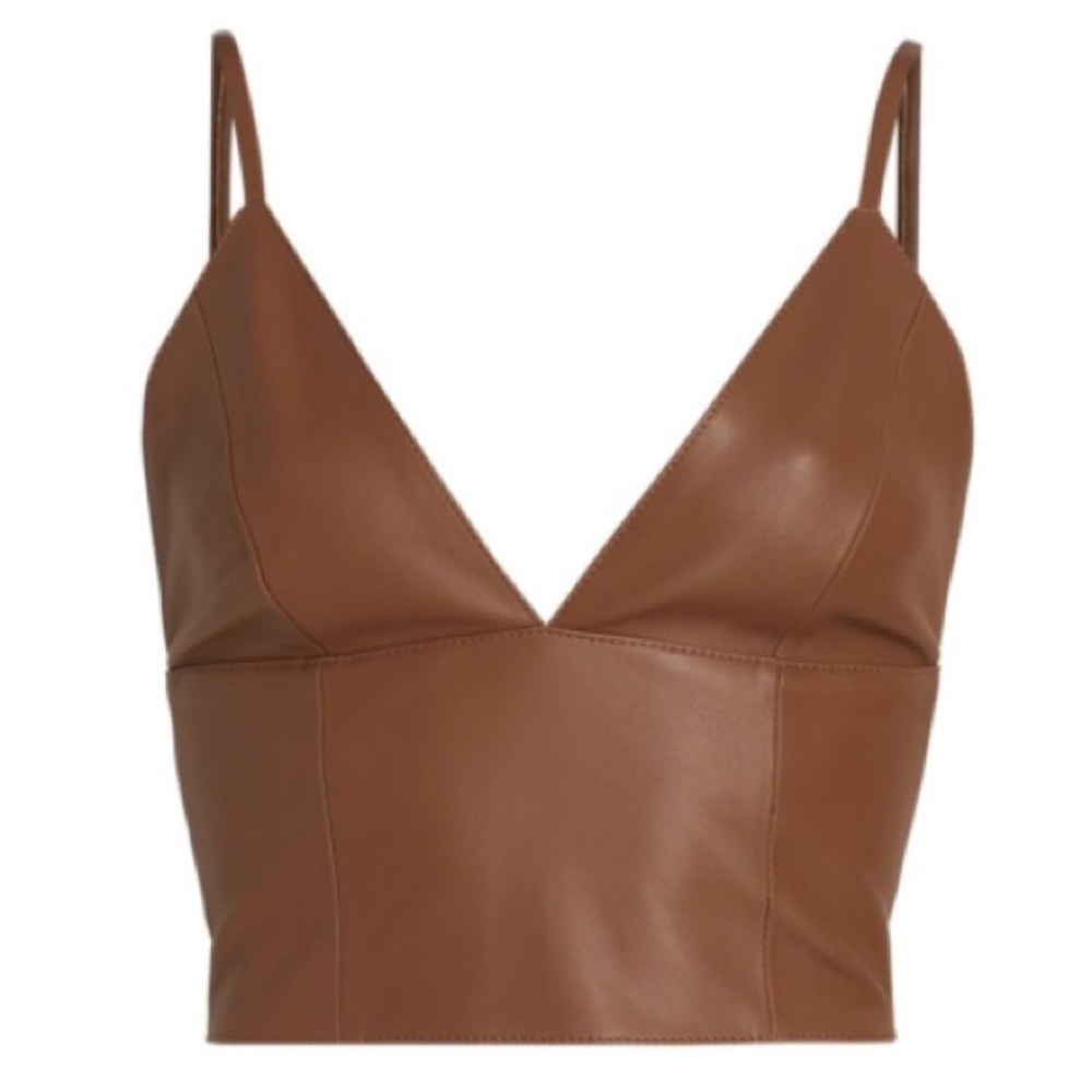 Brown Leather Women's Top